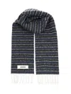 Jacquemus Horizontal Stripes Alpaca And Virgin Wool Scarf In Gray
