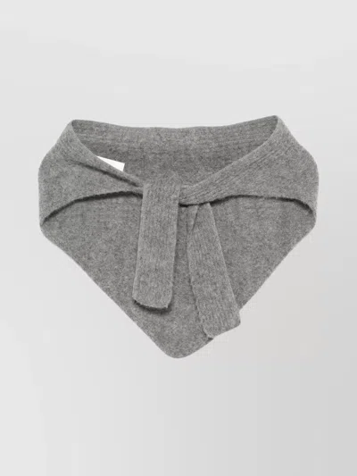 Jacquemus Alpaca Scarf With Knot Detail And Ribbed Texture In Blue