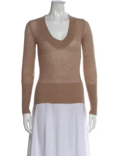 Pre-owned Jacquemus Alpaca V-neck Sweater In Brown