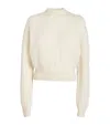 Jacquemus La Maille' White Sweater With Intarsia Logo In Wool In Ivory