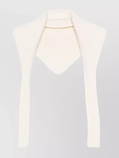 Jacquemus Alpaca Wool Blend Scarf Collar Design In White