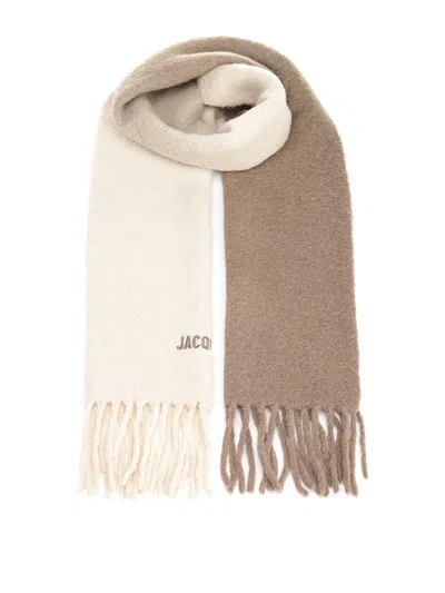 Jacquemus Alpaca Wool Scarf In Sand