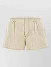 Jacquemus Women Beige Le Short De-nimes Amelo Shorts, 28 Luxury Shorts For Women Darveys In Metallic