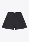 Jacquemus Amelo De-nîmes Blue Cotton Cashmere Shorts In Black