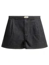 Jacquemus Amelo De-nîmes Blue Cotton Cashmere Shorts In Blue