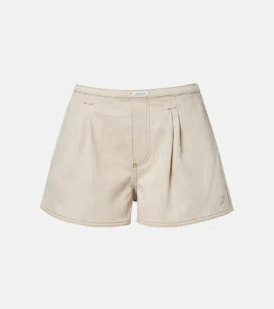 Jacquemus Amelo De-nîmes Denim Shorts In Sand