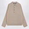 Jacquemus Beige Wool And Cashmere Polo Sweater Men In Neutral
