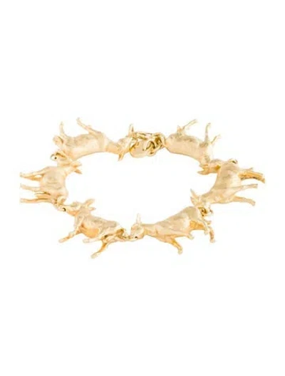 Pre-owned Jacquemus Anes Donkey Pendant Link Bracelet, 6.75" In Multi