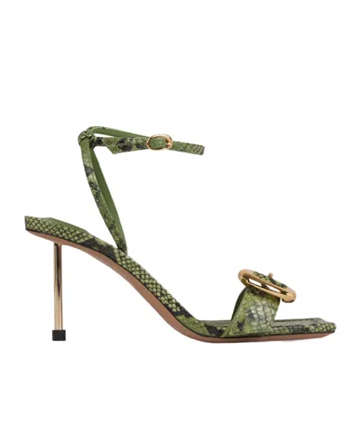 JACQUEMUS ANIMAL PATTERN HIGH-HEELED SANDALS