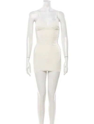 Pre-owned Jacquemus Animal Print Mini Dress In White