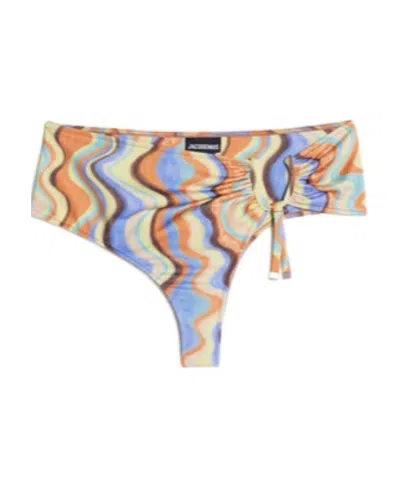 Jacquemus Aouro Ruched Bikini Bottoms In Multicolor