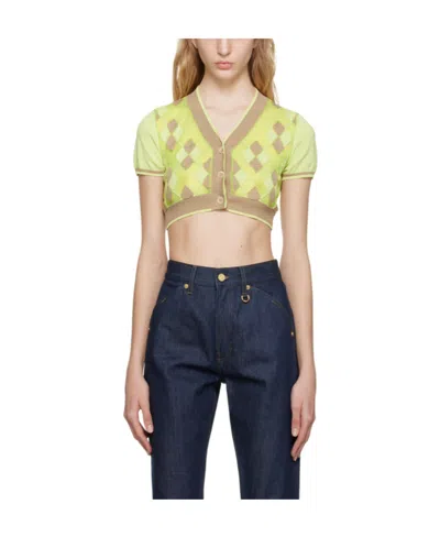 Jacquemus Argyle-check-pattern Cropped Top In Black