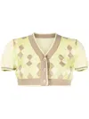 Jacquemus Argyle-check-pattern Cropped Top In Yellow