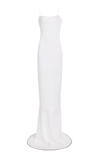 Jacquemus Aro Asymmetric Fold-over Gown In White