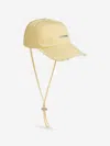 Jacquemus The Artichaut Frayed Baseball Cap In Yellow