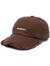 Jacquemus La Casquette Artichaut Logo Plaque Cap In Brown