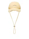 Jacquemus The Artichaut Frayed Baseball Cap In Yellow