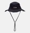 Jacquemus Artichaut Cotton Canvas Bucket Hat In Blue