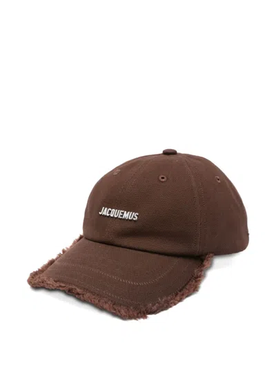 Jacquemus Artichaut Frayed-brim Baseball Cap In Brown