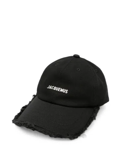 Jacquemus Artichaut Frayed-edge Baseball Cap In Black