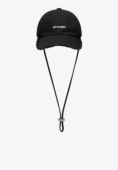 Jacquemus Artichoke Cap With Adjustable Chin Strap In Animal Print