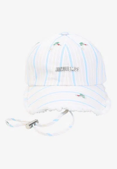 Jacquemus Artichaut Striped Baseball Cap In White
