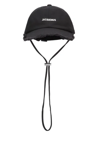 Jacquemus Artichoke Accent Cotton Cap In Black
