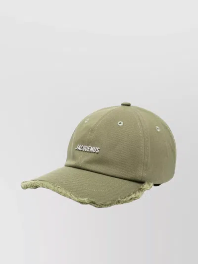 Jacquemus Artichoke Cap Eyelet Vents Frayed Brim In Green