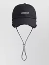 Jacquemus Artichoke Cap With Chin Strap And Ear Flaps In Black