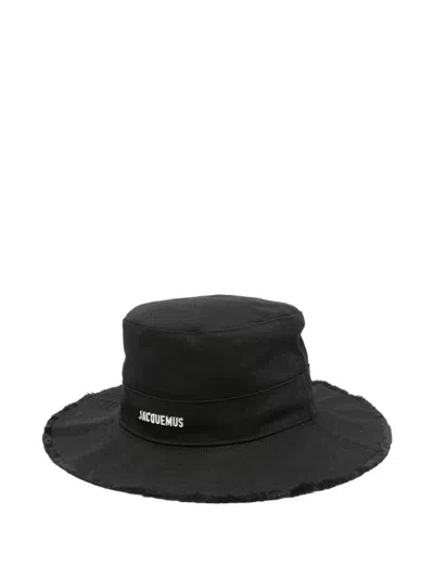 Jacquemus Artichoke Style Bucket Hat For Men In Black