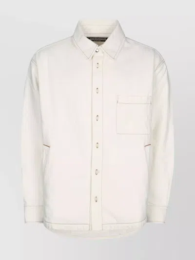 Jacquemus Artisan Shirt With Chest Pocket And Cuffs In White
