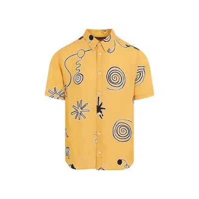Jacquemus Mello Spiral-print Shirt In Yellow