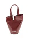 Jacquemus Asymmetric Bucket Bag In Burgundy