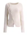 Jacquemus Asymmetric Button-up Cardigan In White