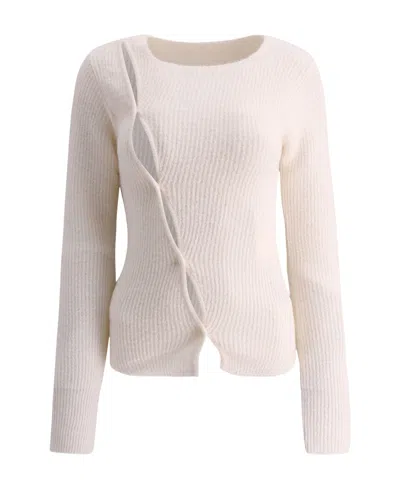 Jacquemus Asymmetric Button-up Cardigan In White
