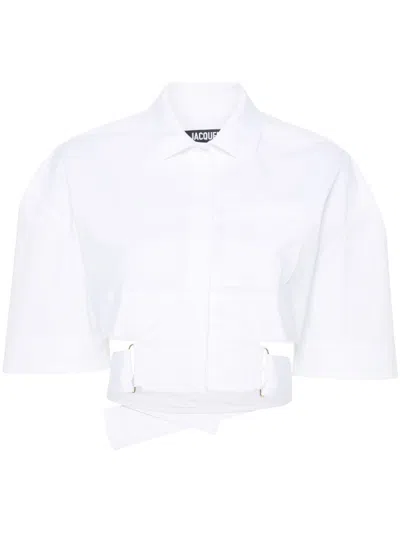 Jacquemus Asymmetric Cotton Shirt For Women In White