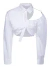 Jacquemus La Galliga Asymmetric Cropped Shirt In White