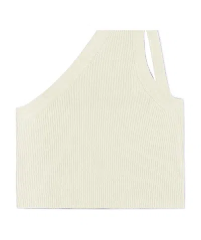 Jacquemus Asymmetric Cropped Top In White