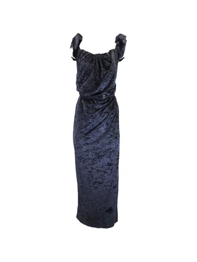 Pre-owned Jacquemus Asymmetric Draped Dress In Blue