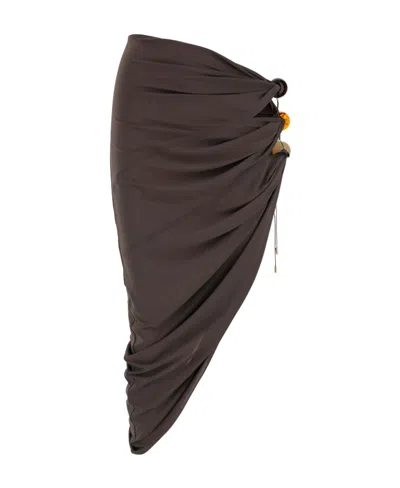 JACQUEMUS LA PEROLA CUT-OUT ASYMMETRICAL SKIRT