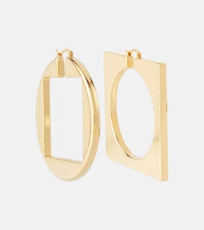 Jacquemus Asymmetric Hoop Earrings In Gold