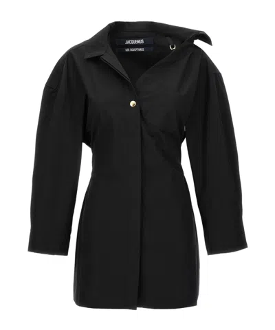 JACQUEMUS JACQUEMUS ASYMMETRIC MINI SHIRT DRESS