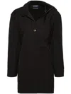 Jacquemus Asymmetric-neck Shirt Minidress In Black