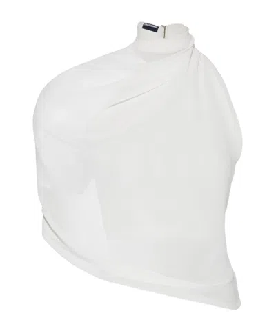 Jacquemus Asymmetric One-shoulder Top In White