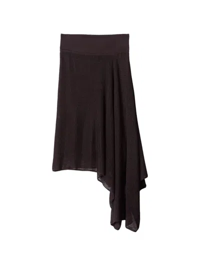 Jacquemus The Voile Asymmetric Draped Skirt In Brown