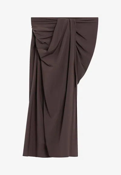 Jacquemus Asymmetric Pareo Skirt In Brown