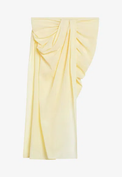 Jacquemus Light Yellow Asymmetric Pareo Skirt In Neutral