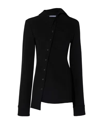 Jacquemus Asymmetric Shirt In Black