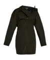 Jacquemus Asymmetric Mini Shirt Dress In Black