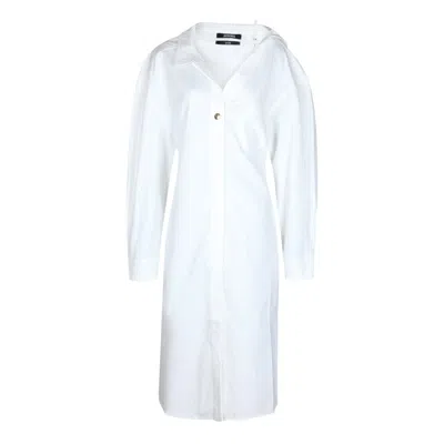 Jacquemus Asymmetric Shirt Dress In White